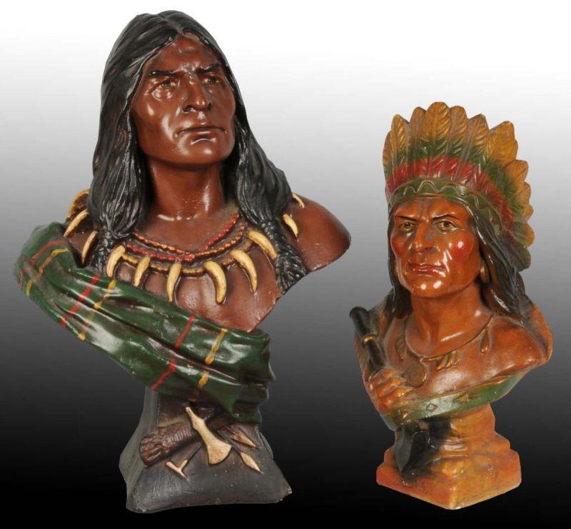 Appraisal: Lot of Chalkware Indian Busts Description s A few small