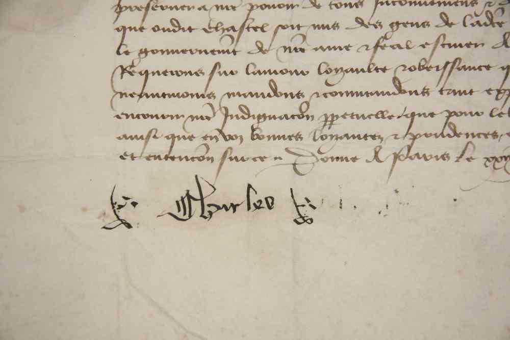 Appraisal: CHARLES VI SIGNED DOCUMENT - Royal Edict from King Charles