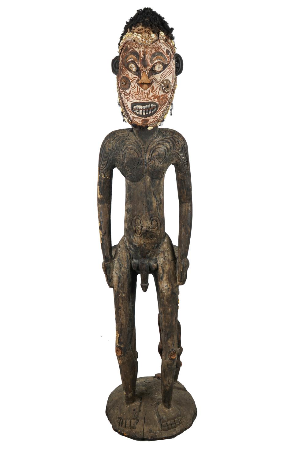 Appraisal: PAPUA NEW GUINEAN CARVED PAINTED FIGURECondition nose broken off missing