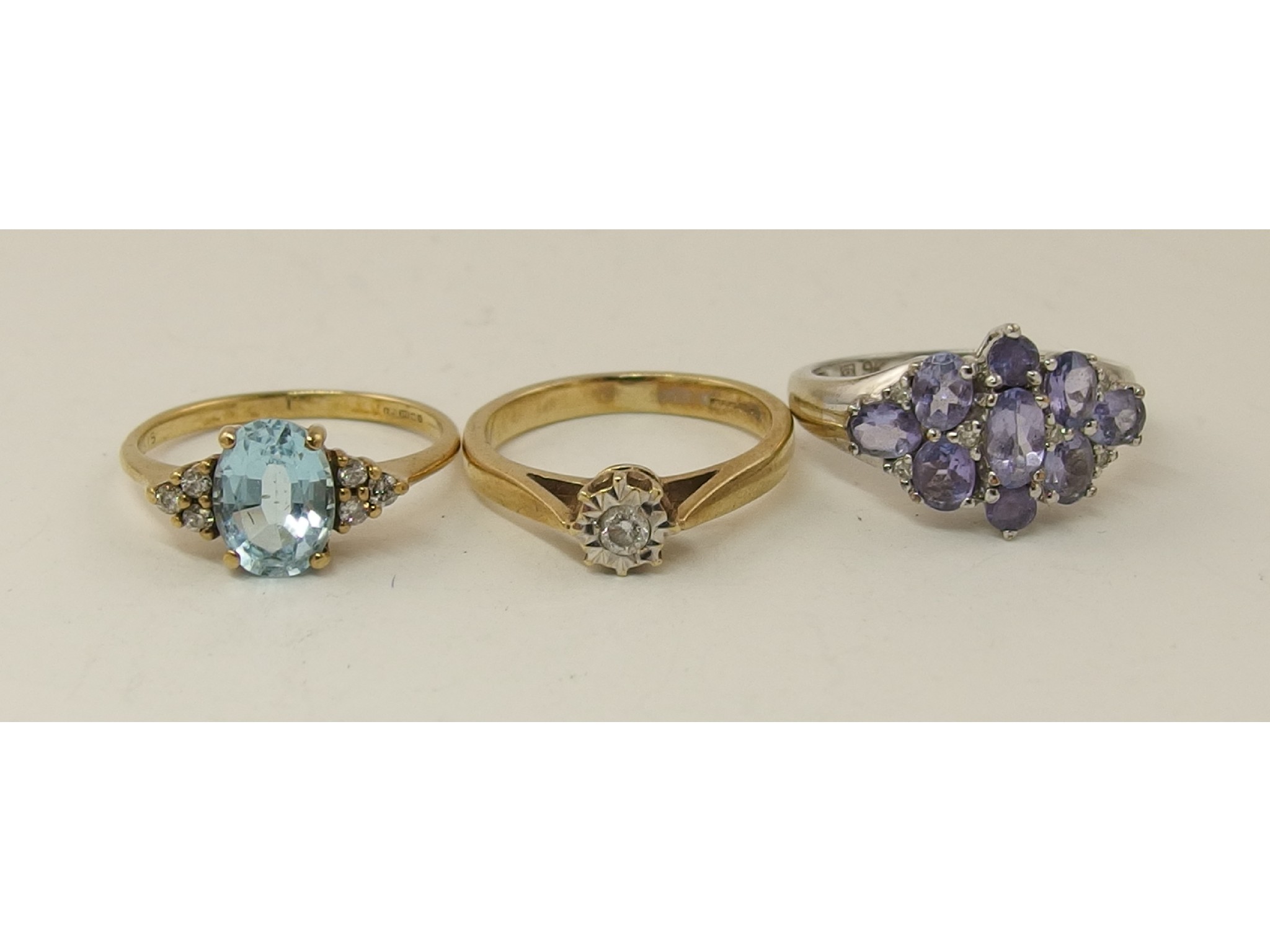 Appraisal: A ct tanzanite and diamond ring a ct diamond ring