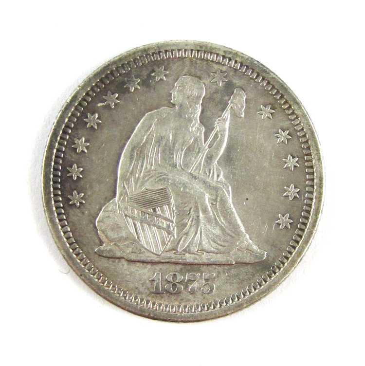 Appraisal: U S SEATED LIBERTY SILVER QUARTER type resumed motto above