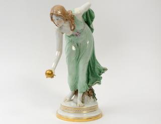 Appraisal: MEISSEN PORCELAIN FIGURE OF A FEMALE German th Century Underglaze