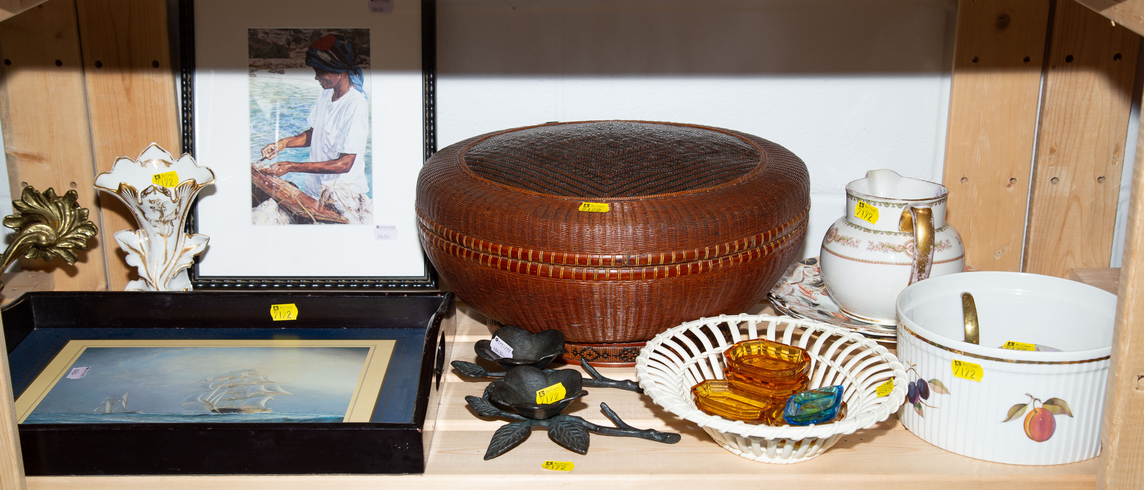 Appraisal: A GROUP OF DECORATIVE ITEMS Including a Sevres covered dish