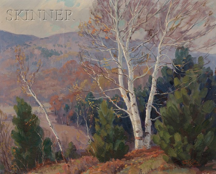 Appraisal: Thomas R Curtin American - Autumn Birches Signed Thos R