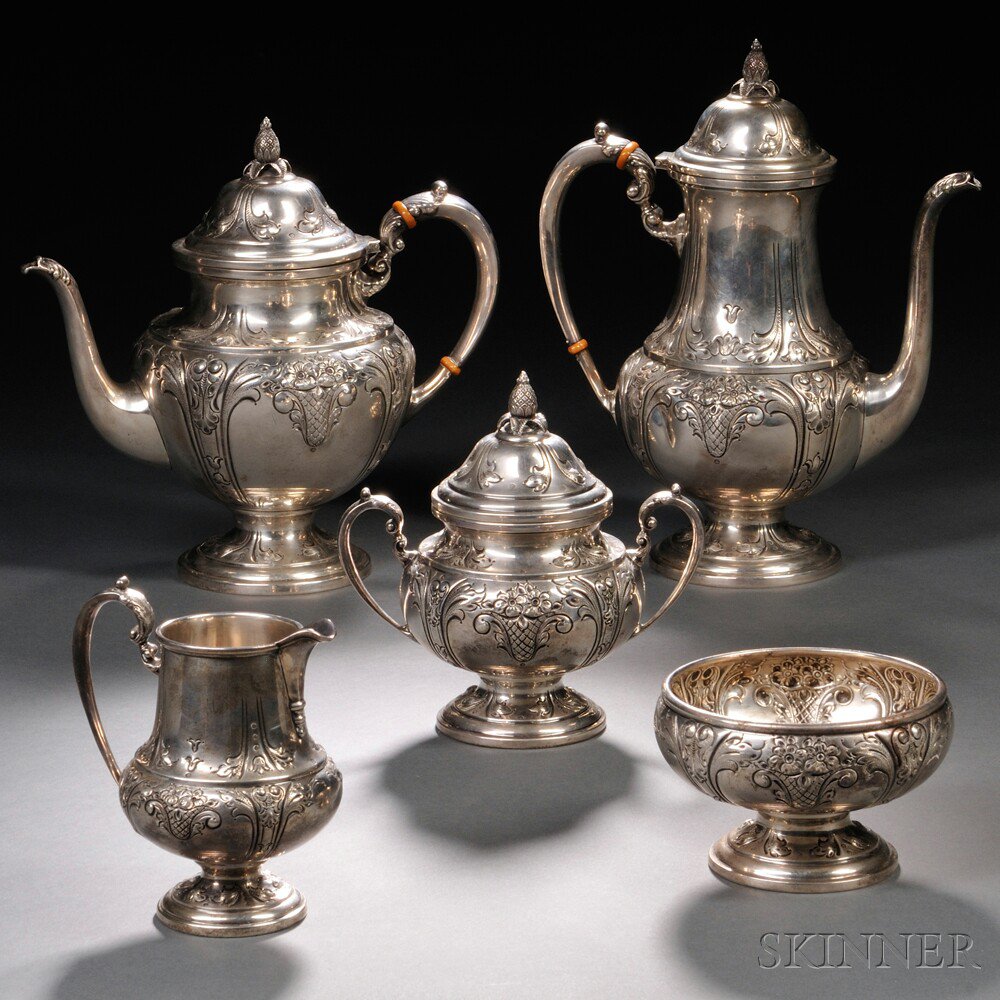 Appraisal: Five-piece Frank M Whiting Sterling Silver Tea and Coffee Service