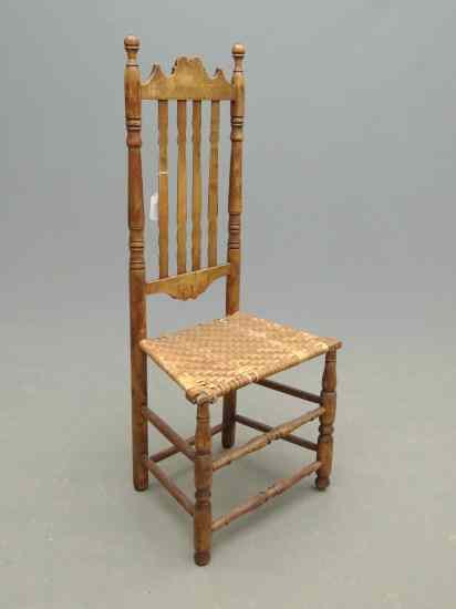 Appraisal: th c New England banister back splint seat chair ''