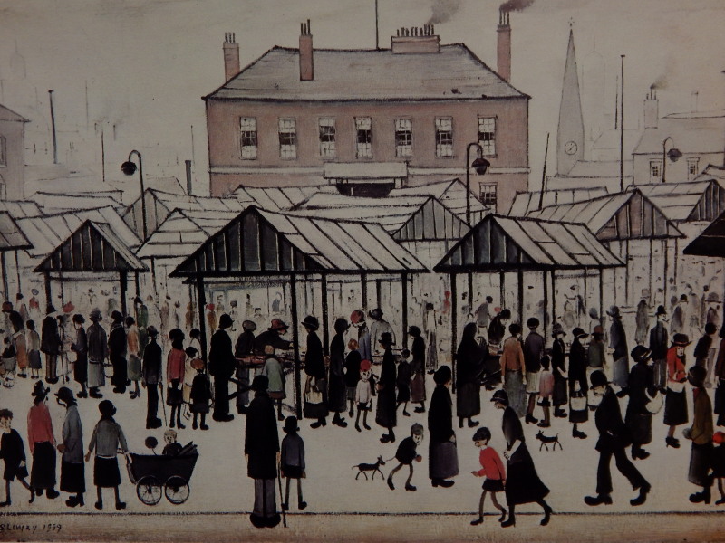 Appraisal: Laurence Stephen Lowry - Market scene Norturn Town artist signed