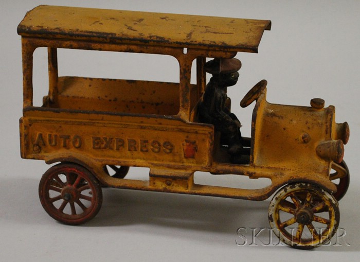 Appraisal: Painted Cast Iron Auto Express Toy Truck three original ten