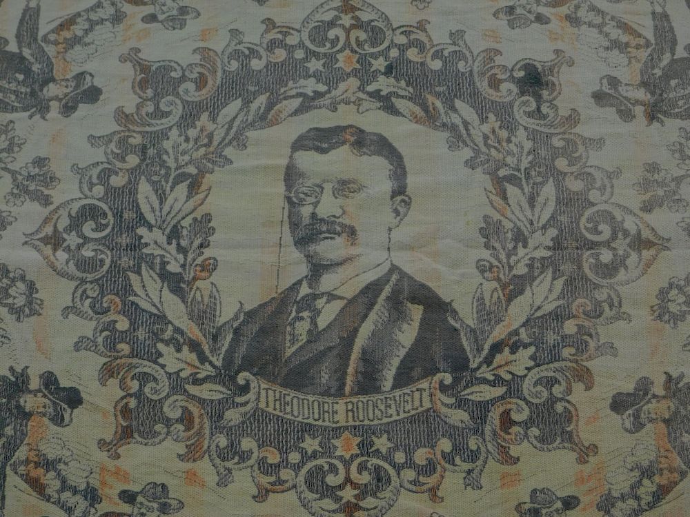 Appraisal: Theodore Roosevelt Presidential Campaign Textile United States Circa A fine