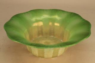 Appraisal: Tiffany Iridescent Favrile Stretch Art Glass Dish Tiffany Green Iridescent