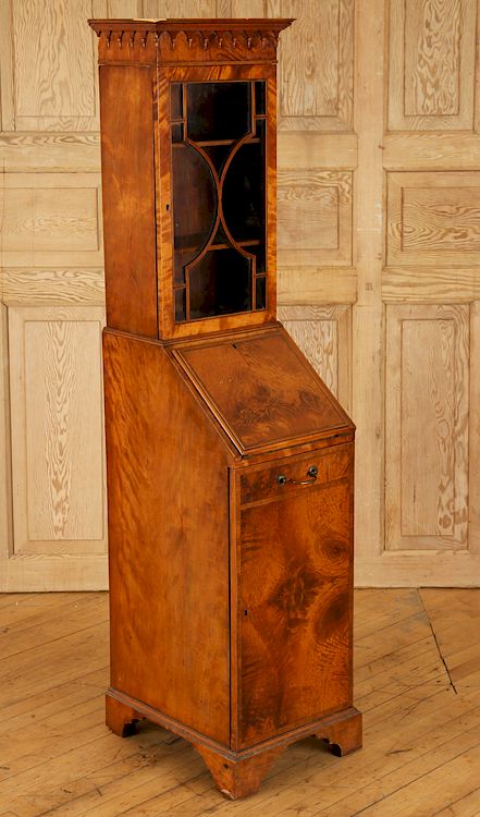 Appraisal: TH C ENGLISH DIMINUTIVE MAHOGANY SECRETARY DESK A nineteenth century