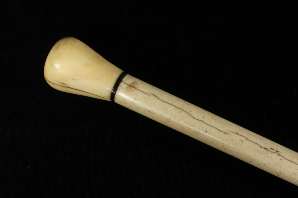 Appraisal: SAILOR MADE WHALEBONE WALKING STICK - th c Plain Tapered