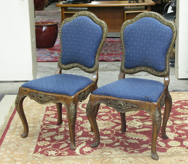 Appraisal: PAIR OF LOUIS XV STYLE SIDE CHAIRS French th century