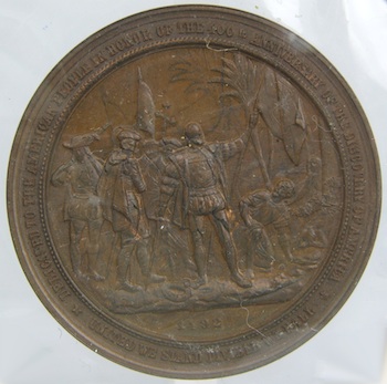 Appraisal: A Columbian Exposition Bronze Commemorative Medallion Bronze colored medallion with