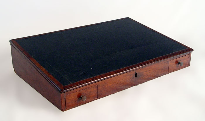 Appraisal: TH TH CENTURY LAP TRAVEL DESK drawers in front interior