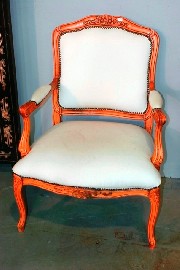 Appraisal: A Louis XV style stained beech and upholstered armchair th