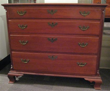 Appraisal: Chippendale cherry wood four drawer chest philadelphia circa Rectangular top