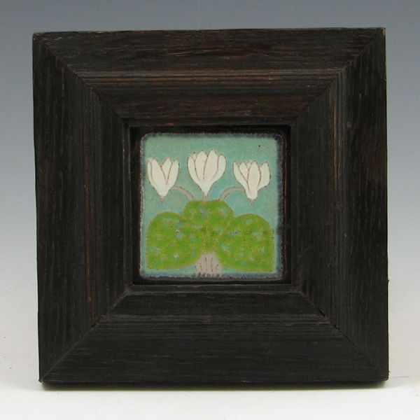 Appraisal: Framed Tropico Pottery Art Nouveau tile Partially marked Excellent condition