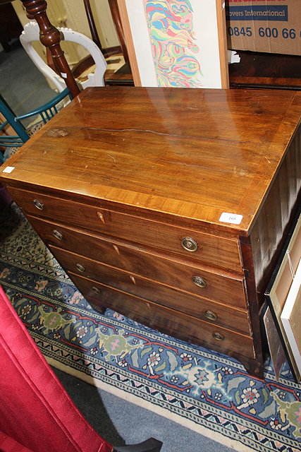 Appraisal: A SMALL LATE GEORGIAN CHEST of four graduated long drawers