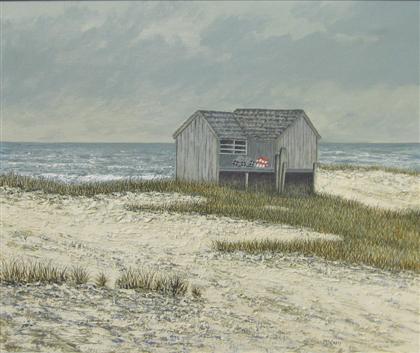 Appraisal: MCCARTY american th century BEACH HOUSE signed and dated oil