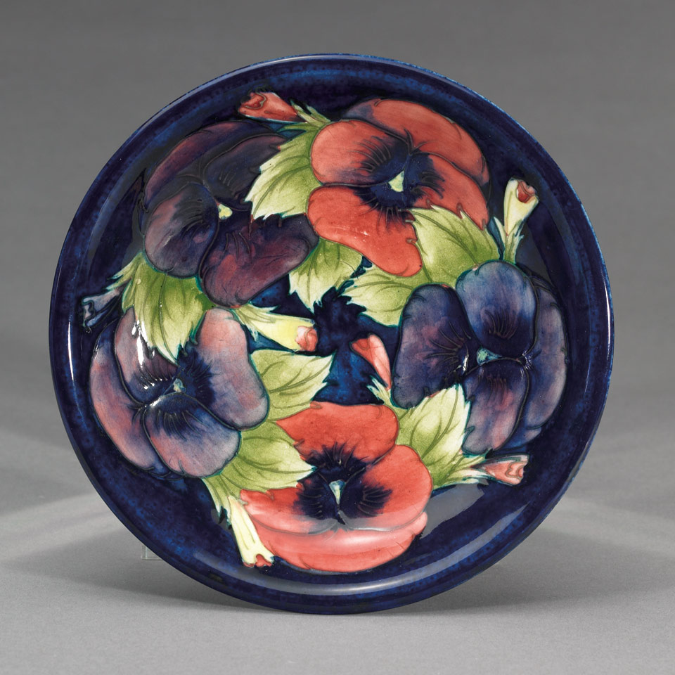 Appraisal: Moorcroft Pansy Plate c impressed marks painted initials in blue