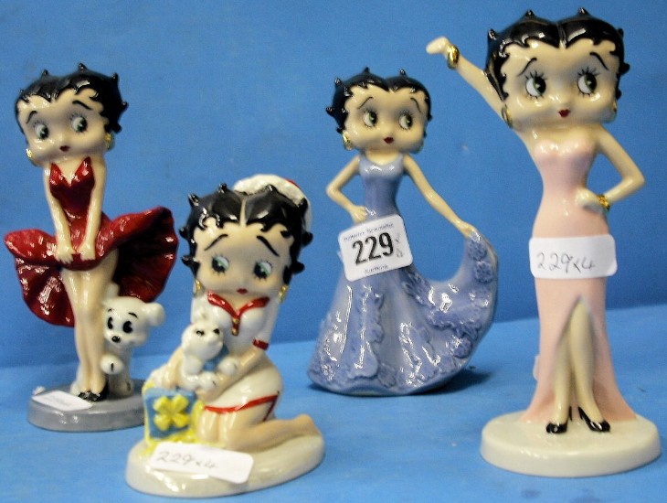 Appraisal: Wade Betty Boop Figures Red Dress Cool Breeze Christmas Morning