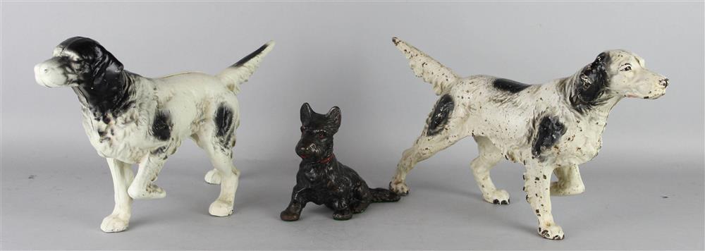 Appraisal: TWO CAST METAL SETTER DOORSTOPS ALONG WITH A SCOTTIE DOG