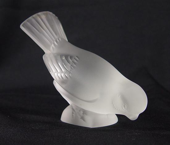 Appraisal: Lalique Bird Circa Frosted glass Marked and in excellent condition