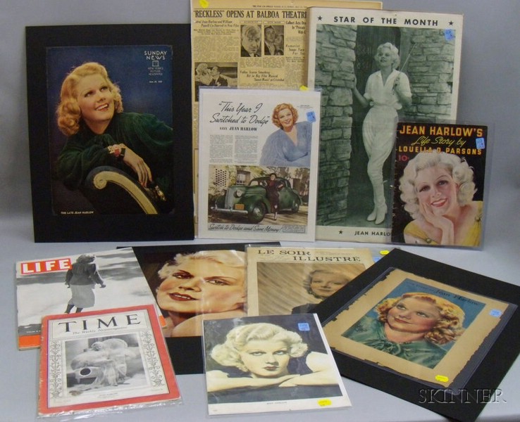 Appraisal: Group of Jean Harlow Collectible Magazines and Ephemera a Dodge