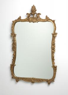 Appraisal: A Continental carved and giltwood wall mirror Second half th