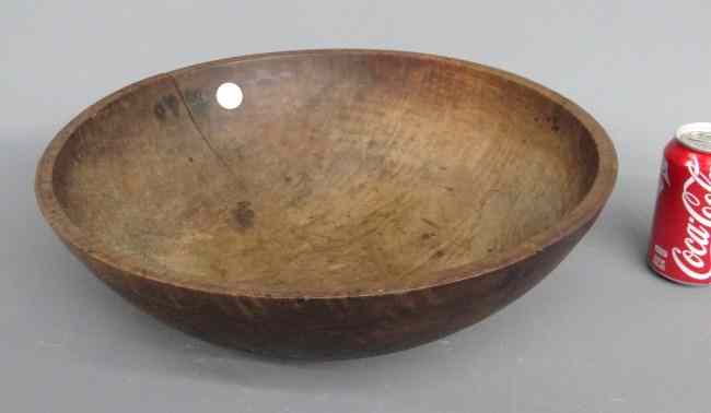 Appraisal: th c maple turned bowl '' Diameter '' Ht Old