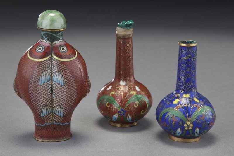 Appraisal: Cloisonne snuff bottles Tallest ''H Circa - Late th -