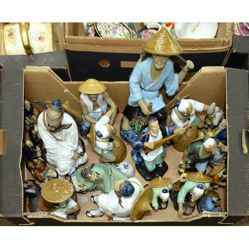 Appraisal: A quantity of Chinese glazed porcelain figures of farmers musicians