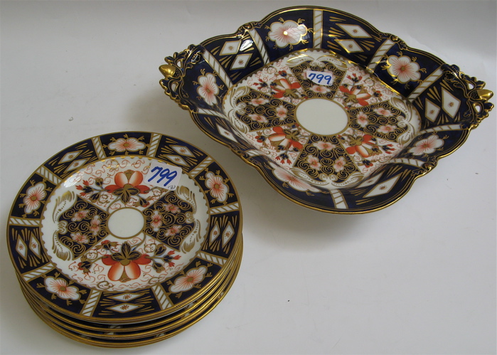 Appraisal: ROYAL CROWN DERBY DESSERT SET pieces in the Imari pattern