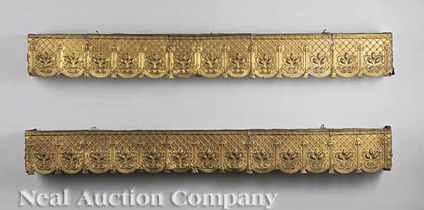 Appraisal: A Pair of Victorian Pressed Brass Window Cornices mid- th