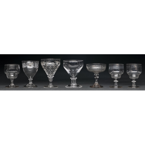 Appraisal: A regency glass rummer c engraved with festoons cm h