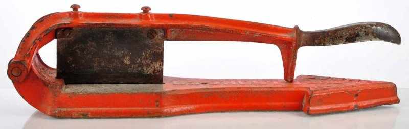 Appraisal: Spear Head Plug Tobacco Cutter Description Red Cast Iron Spear