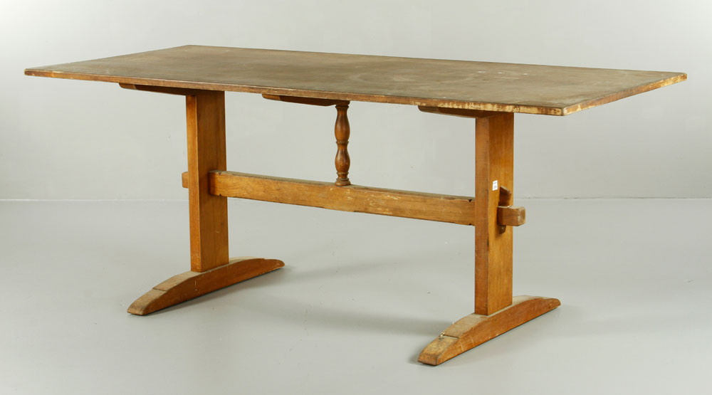 Appraisal: - th C Trestle Table Mid th century shoe foot