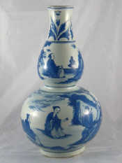 Appraisal: A th century double gourd shaped Chinese vase with landscape