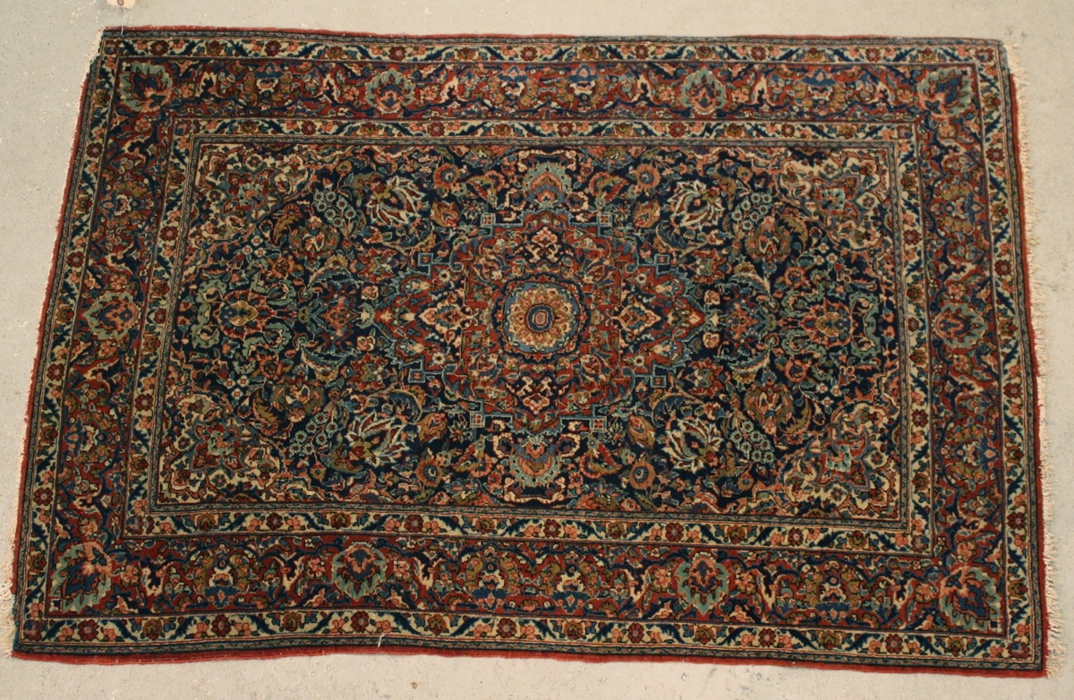 Appraisal: ORIENTAL RUG KESHAN ' x ' Central medallion in red