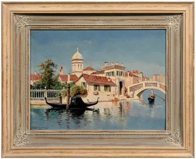 Appraisal: W Livingstone Anderson painting British American born Venetian canal scene