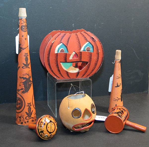 Appraisal: Accumulation of Halloween Accessories Includes various period noisemakers horns paperiana