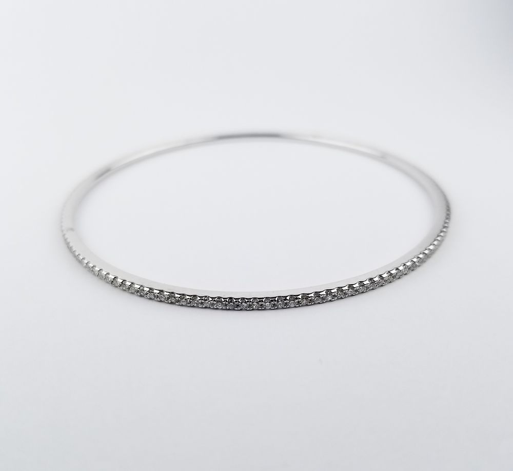 Appraisal: K White Gold ct Bangle Bracelet K White Gold ct