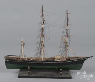 Appraisal: Carved and painted ship model ca '' h '' w