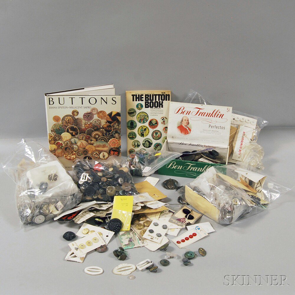 Appraisal: Collection of Buttons and Two Books Relating to Button Collecting