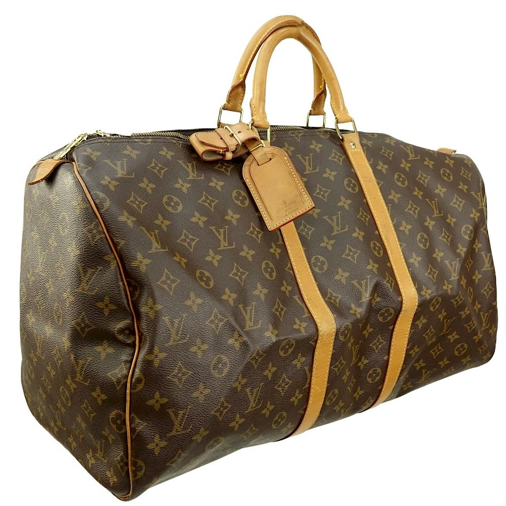 Appraisal: Louis Vuitton Brown Monogram Keepall Travel Bag Louis Vuitton Brown