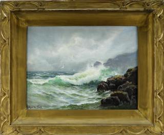 Appraisal: Arthur Vidal Diehl Illuminated Seascape Painting MASSACHUSETTS NEW YORK -