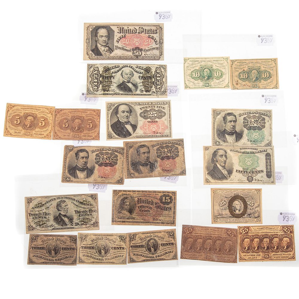 Appraisal: Large Collection of Fractional Currency Notes - Three Cent -Fr