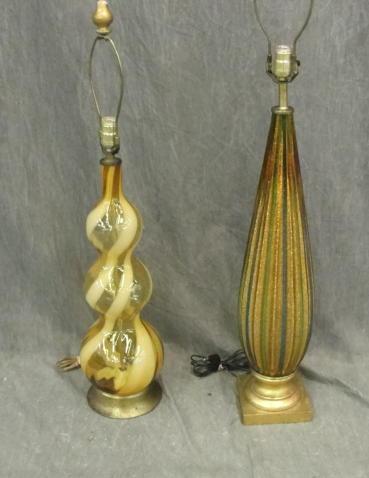 Appraisal: Two Midcentury Glass Lamps From a Long Island estate Dimensions