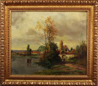 Appraisal: Constance Weil th C Oil Board Landscape Constance Weil th